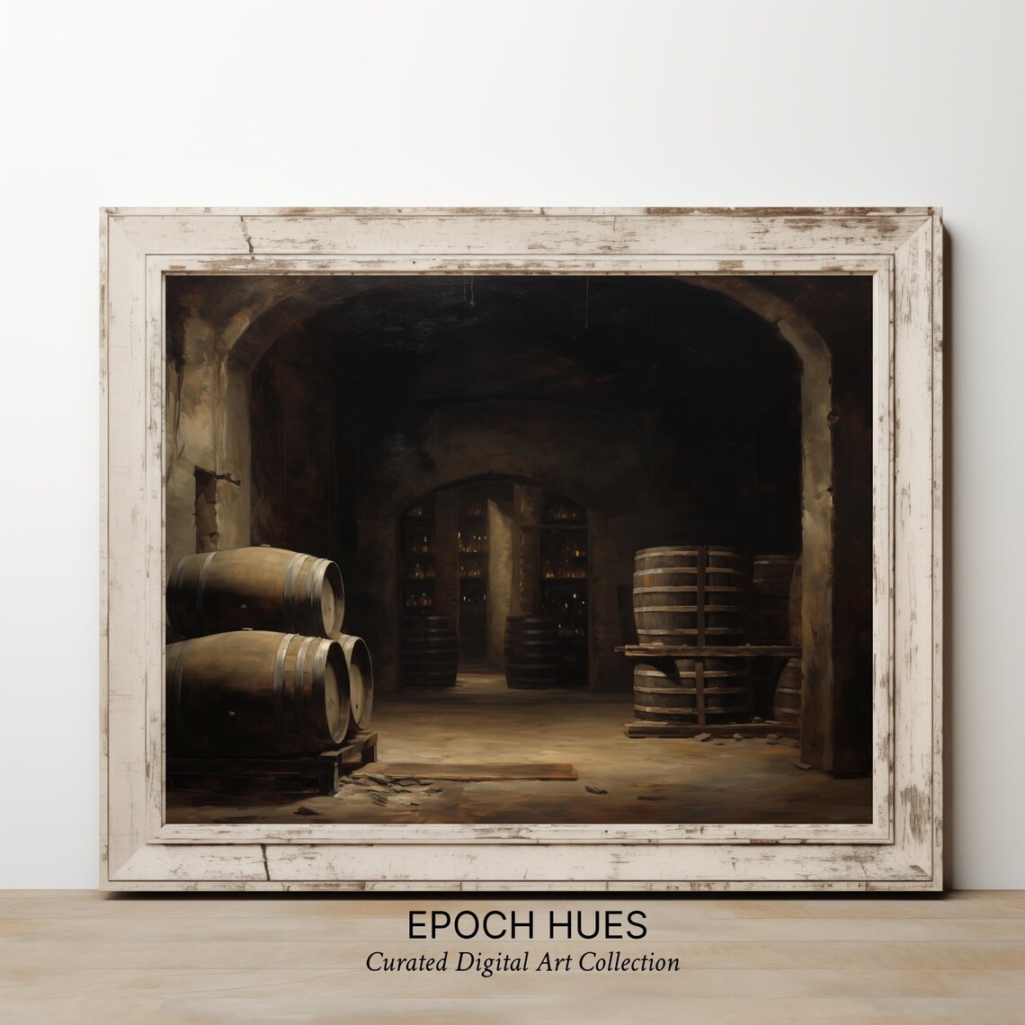 Rustic Wine Cellar, Vintage Barrel Room Art Print - Image 2