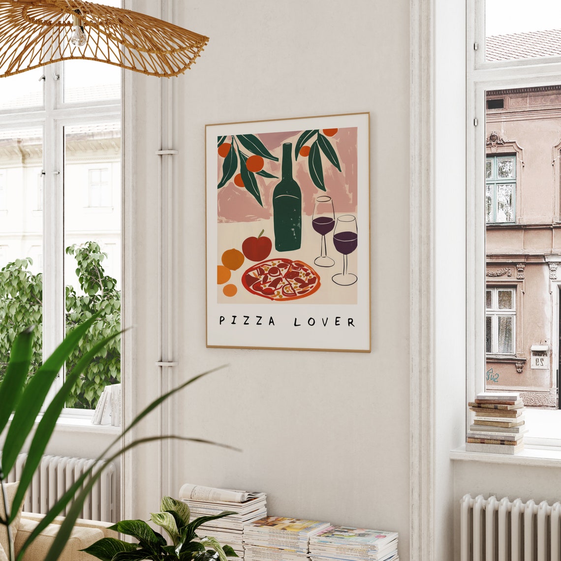 Pizza Print Retro Italian Poster Retro Food Art Vintage Food Print Mid Century Art Modern Kitchen Wall Art Retro Pizza Art Food Lover - Image 3