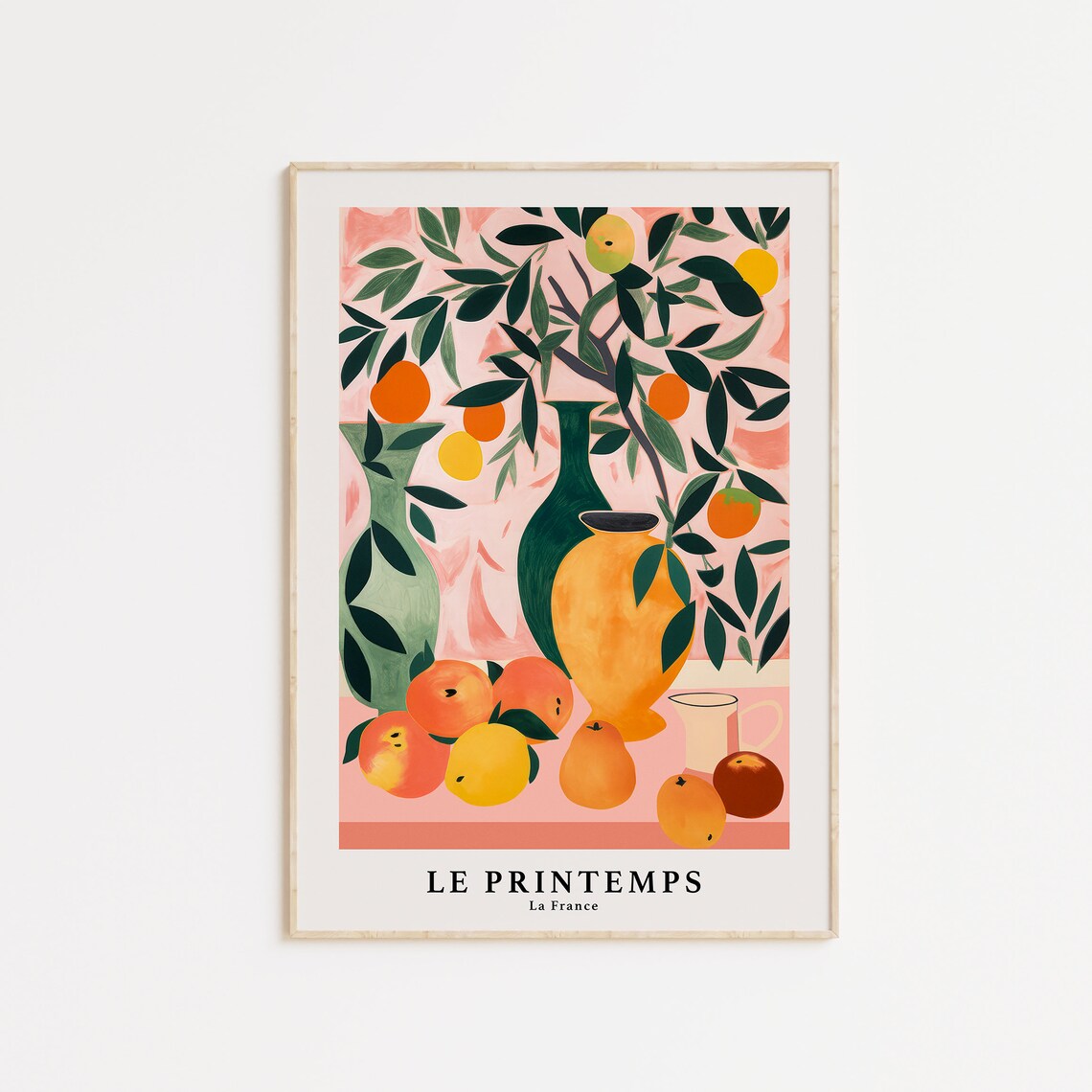 Oranges Peaches Lemon Art Print, Kitchen Art