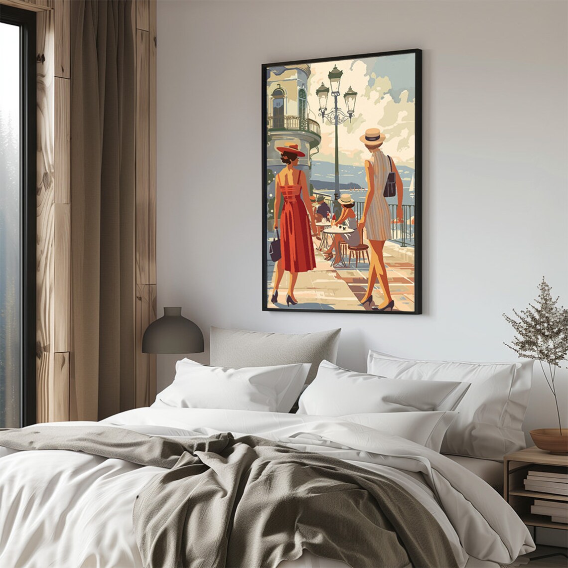 Retro Italian Seaside Promenade Ladies Vintage Style Art Poster - Image 3