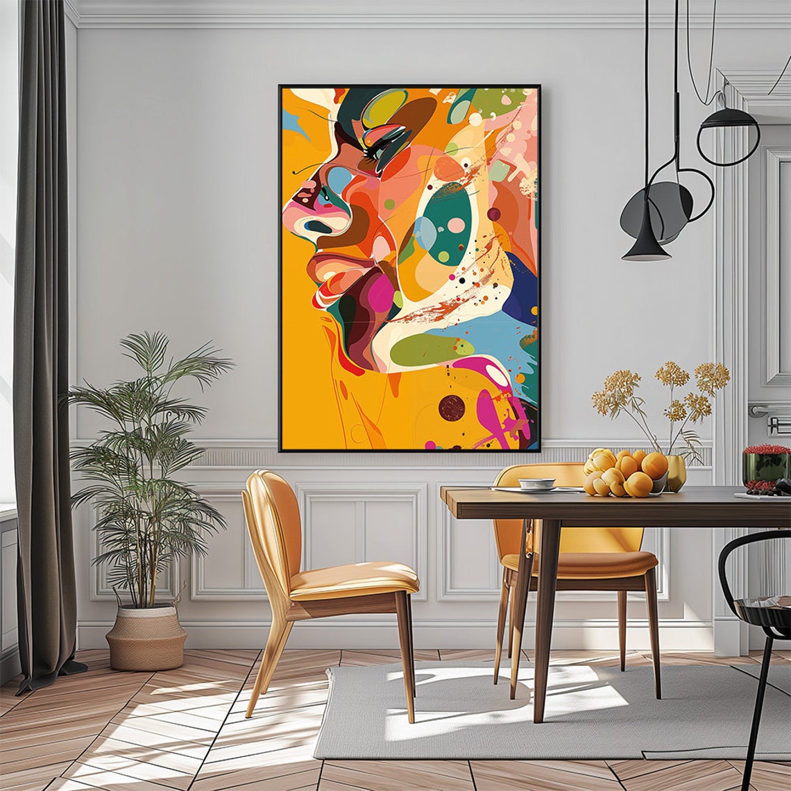 Abstract Colorful Woman Face Bold Modern Pop Art Portrait Poster - Image 2