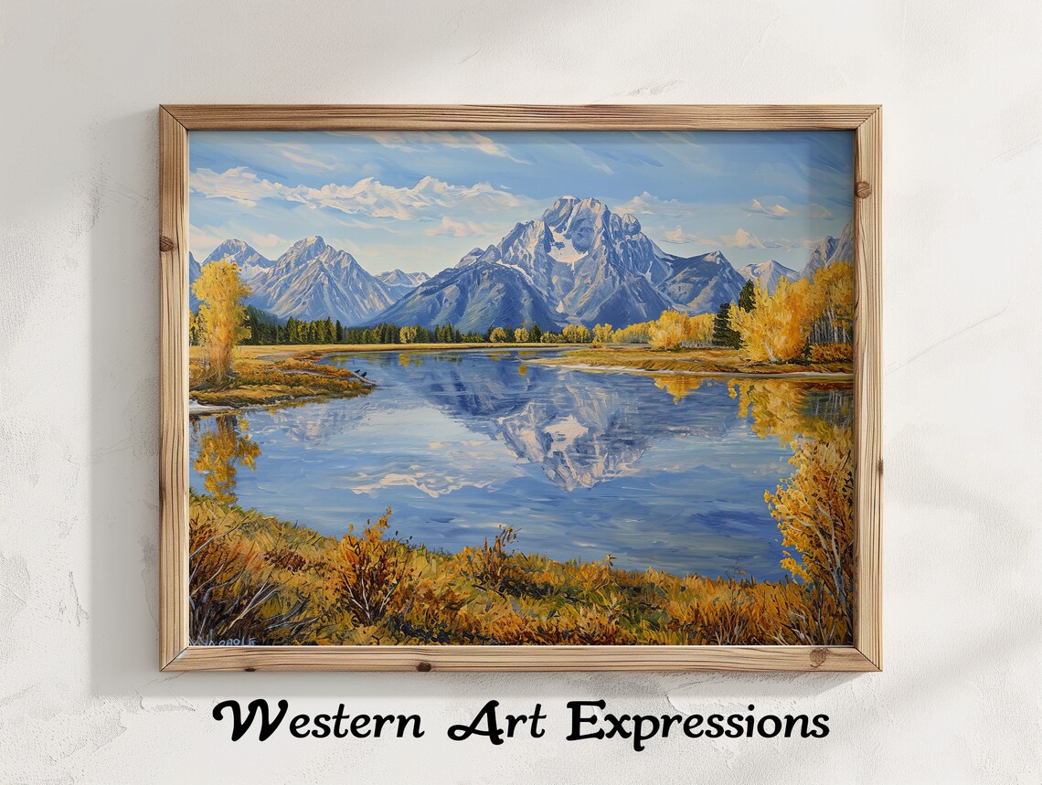 Oxbow Bend Grand Teton Autumn Reflection Mountain Lake Poster