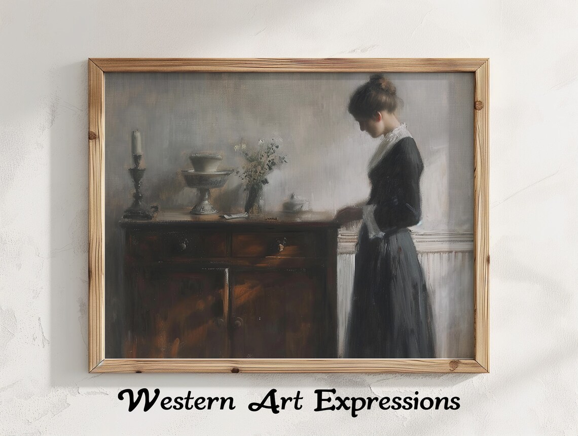 The Widow Victorian Woman Mourning Painting Classic Art Print