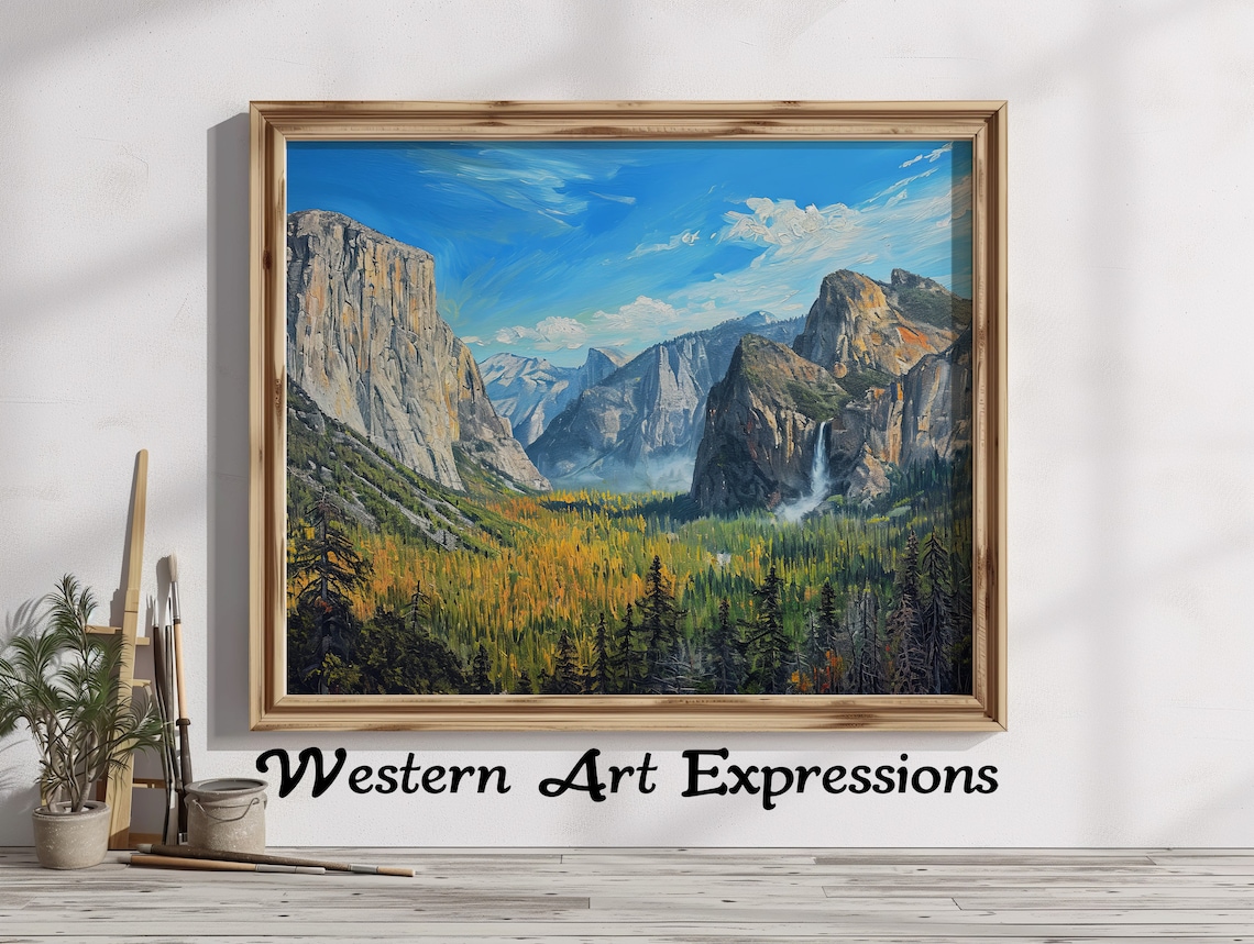 Tunnel View Yosemite National Park Landscape Art Print