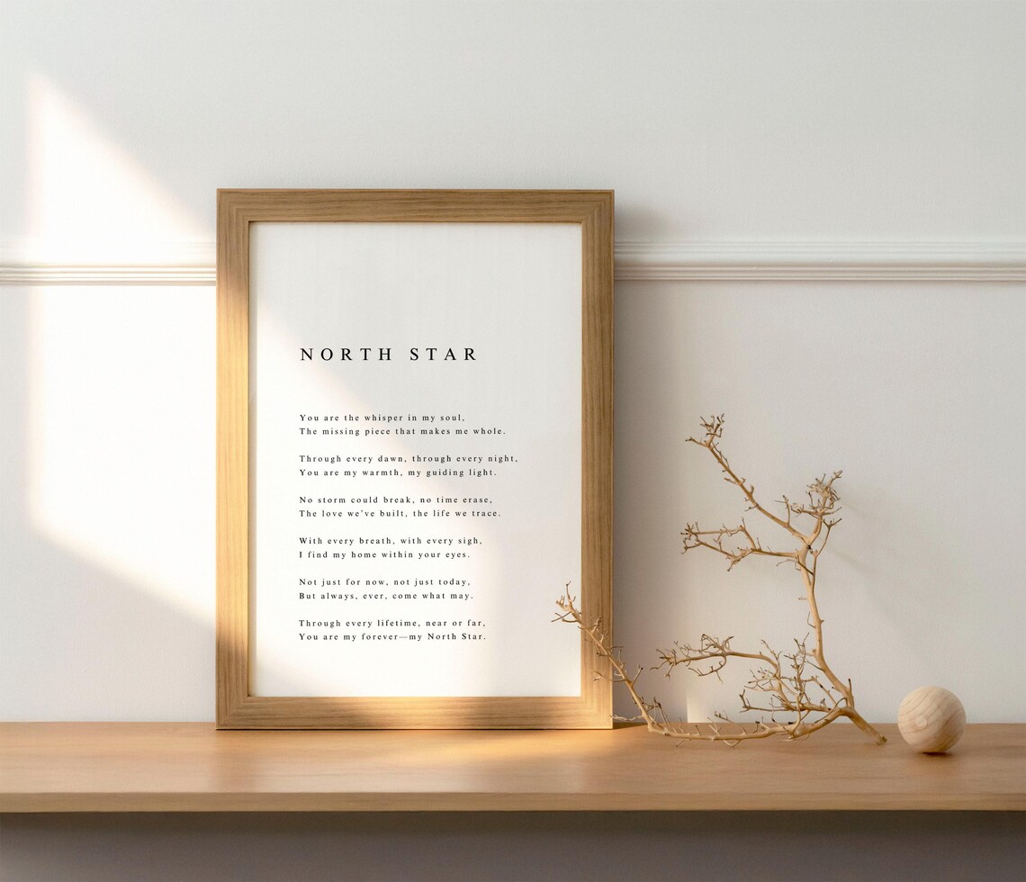 North Star Guiding Love Poem Romantic Partner Tribute Poster - Image 3