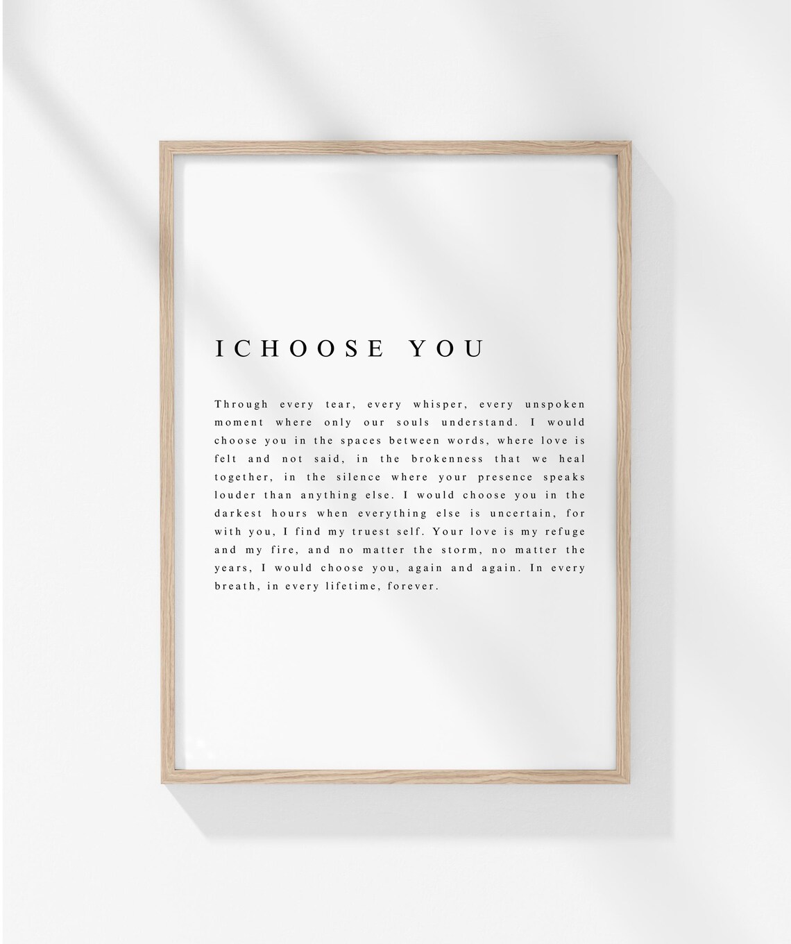 I Choose You Wedding Vow Enduring Love Poem Anniversary Gift Poster - Image 3