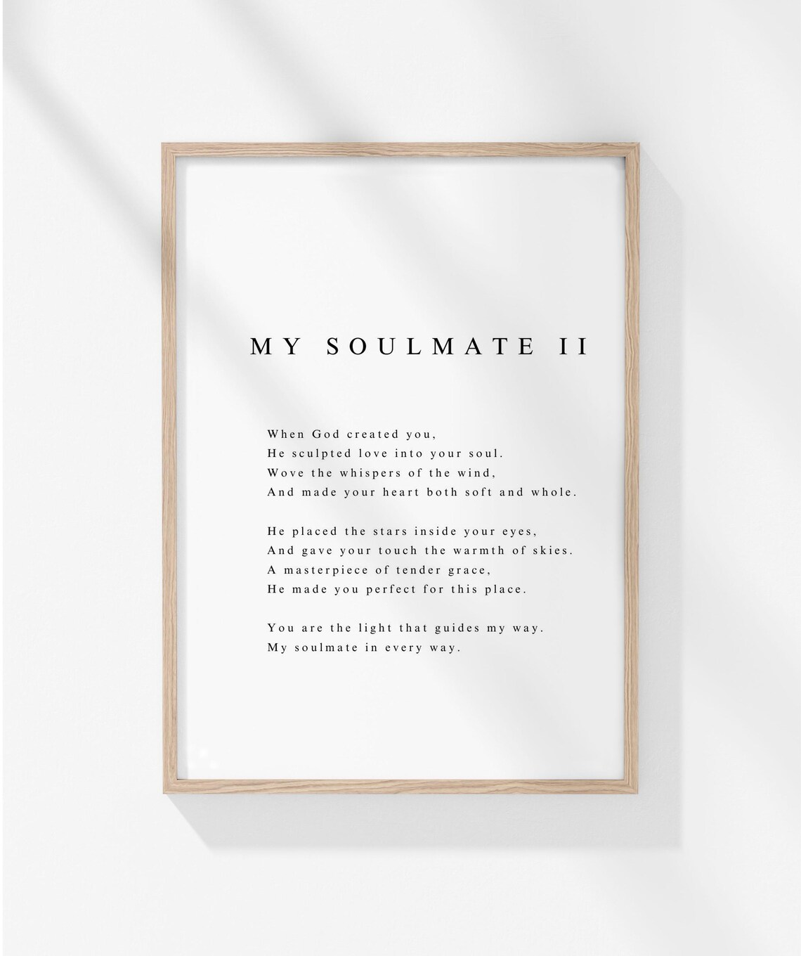 My Soulmate II Romantic Devotion Love Poem Anniversary Gift Poster - Image 3