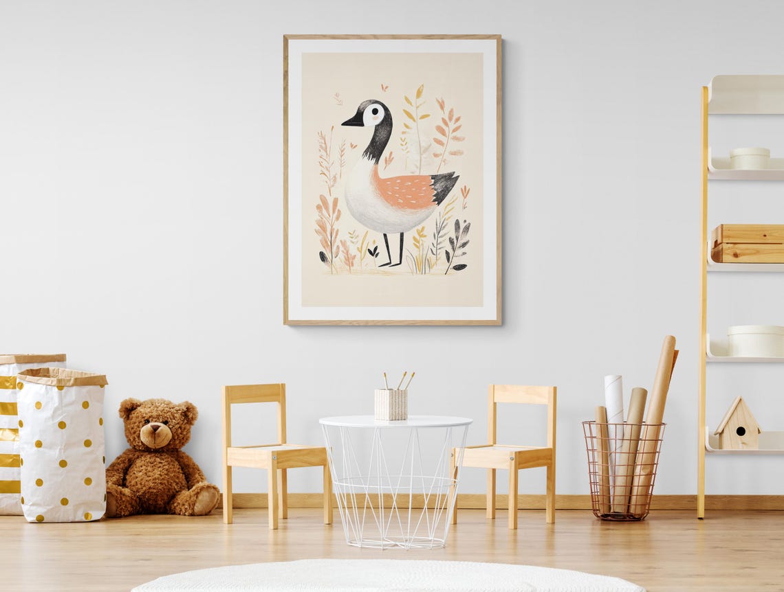Canada Goose Storybook Illustration Cute Kids Room Nursery Wall Poster - Image 3