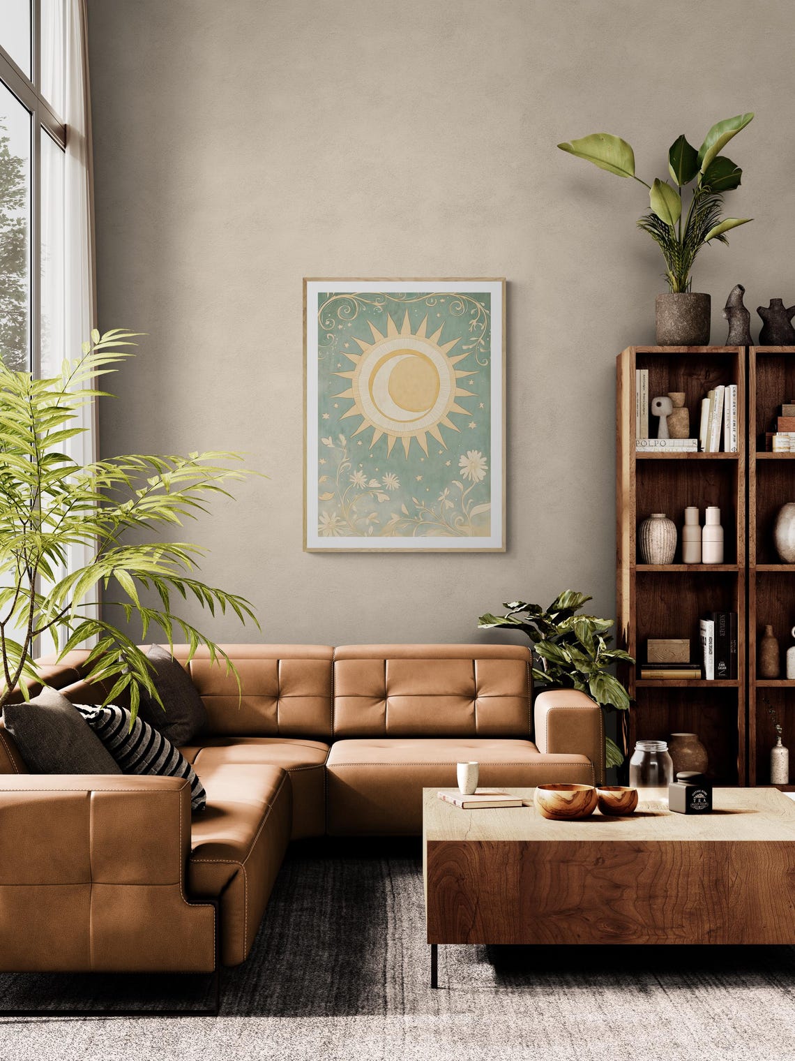 Art Nouveau Sun Moon Celestial Vintage Inspired Print Mystical Wall Art - Image 2