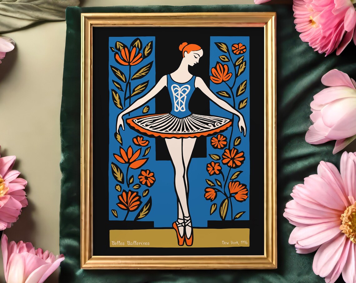 Belles Ballerines Ballet Dancer New York 1996 Retro Art Poster