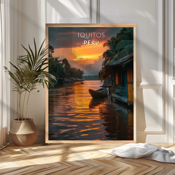 Iquitos Travel Poster Print Peru Wall Art Wanderlust Home And Office Decor Gift For Travelers