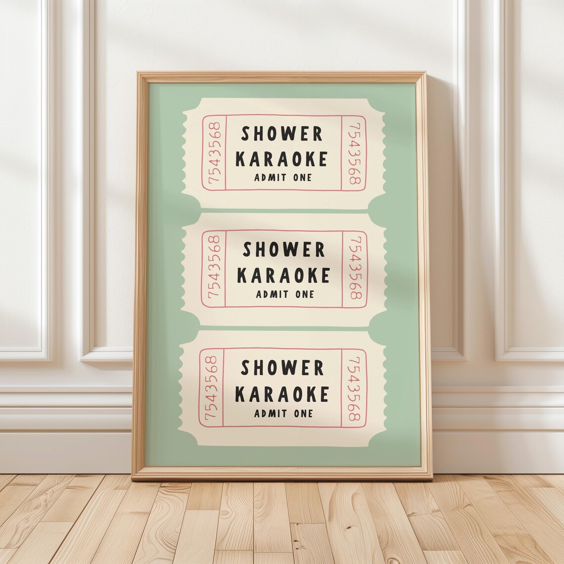Shower Karaoke Retro Ticket Poster Print