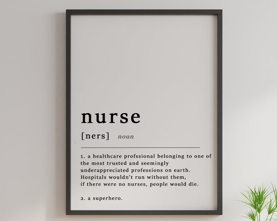 Nurse Definition Funny Dictionary Style Healthcare Superhero Poster