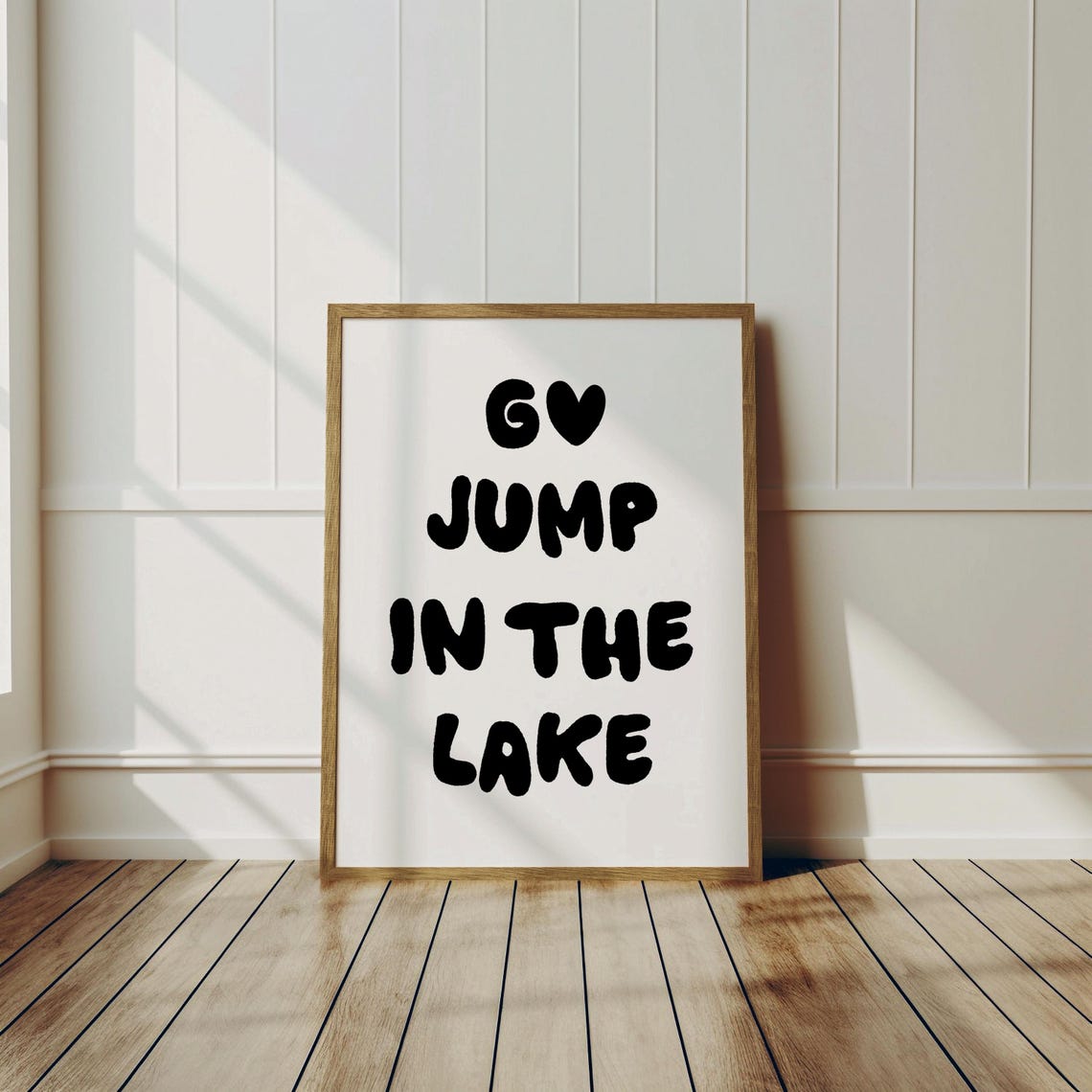 Go Jump In The Lake Funny Minimalist Typography Quote Poster