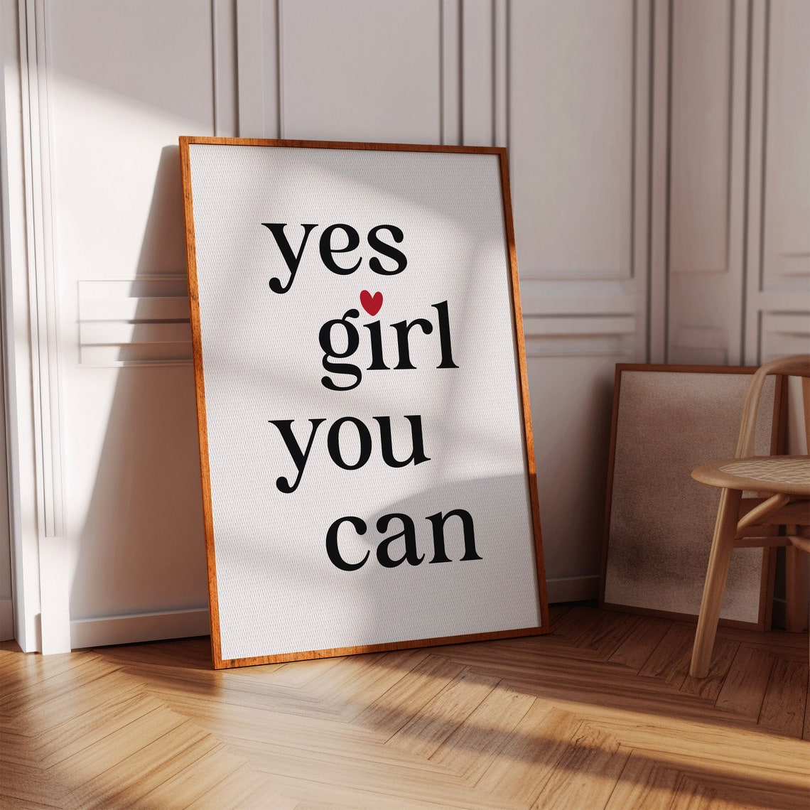 Yes Girl You Can Feminist Print Feminism Poster Positive Art Decor Affirmation Print Girl Room Decor Teen Girl Wall Art Gift For Her