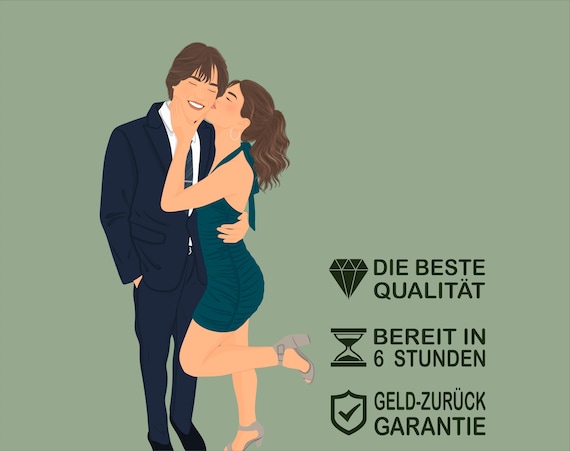 Faceless Portrait Custom Illustration Personalised Photo Boyfriend Gift Girlfriend