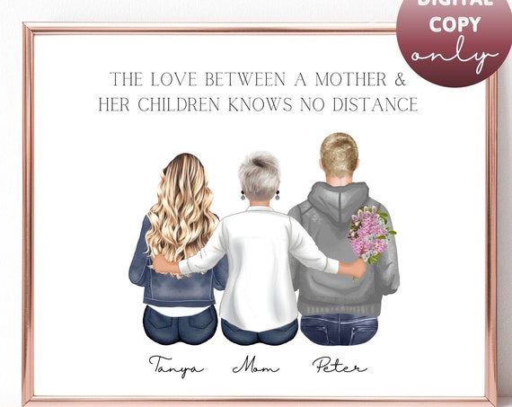Mother Between Tanya and Peter Love Knows No Distance Portrait Poster Gift