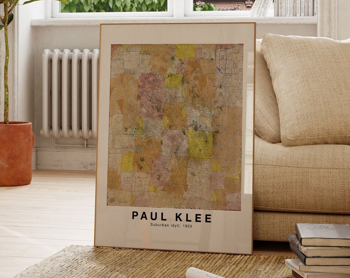 Paul Klee Suburban Idyll 1926 Abstract Map Modern Yellow Wall Art