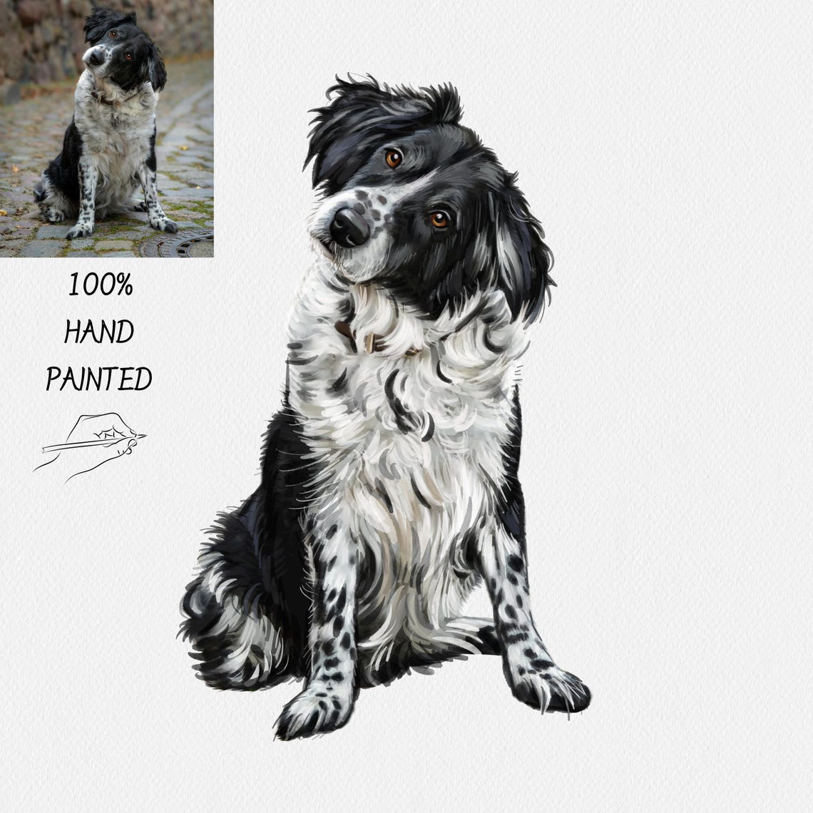 Personalized Watercolor Dog Portrait From Photo Dog Portrait Loss Of Dog Cat Pet Gift Memorial Painting From Photo Pet Portrait Custom - Image 3