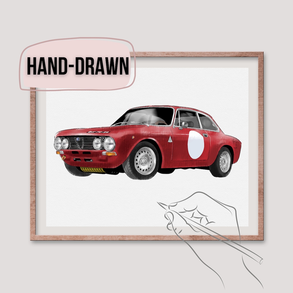 Custom Car Portrait, Minimal Watercolor Art Print - Image 3
