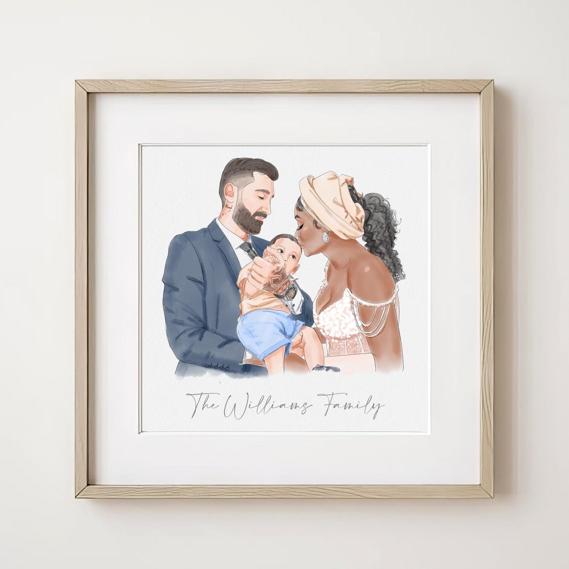 Hand Drawn Family Portrait Painting Family Painting Miniature Custom Painting From Photo Family Drawing Watercolor Portrait Painting
