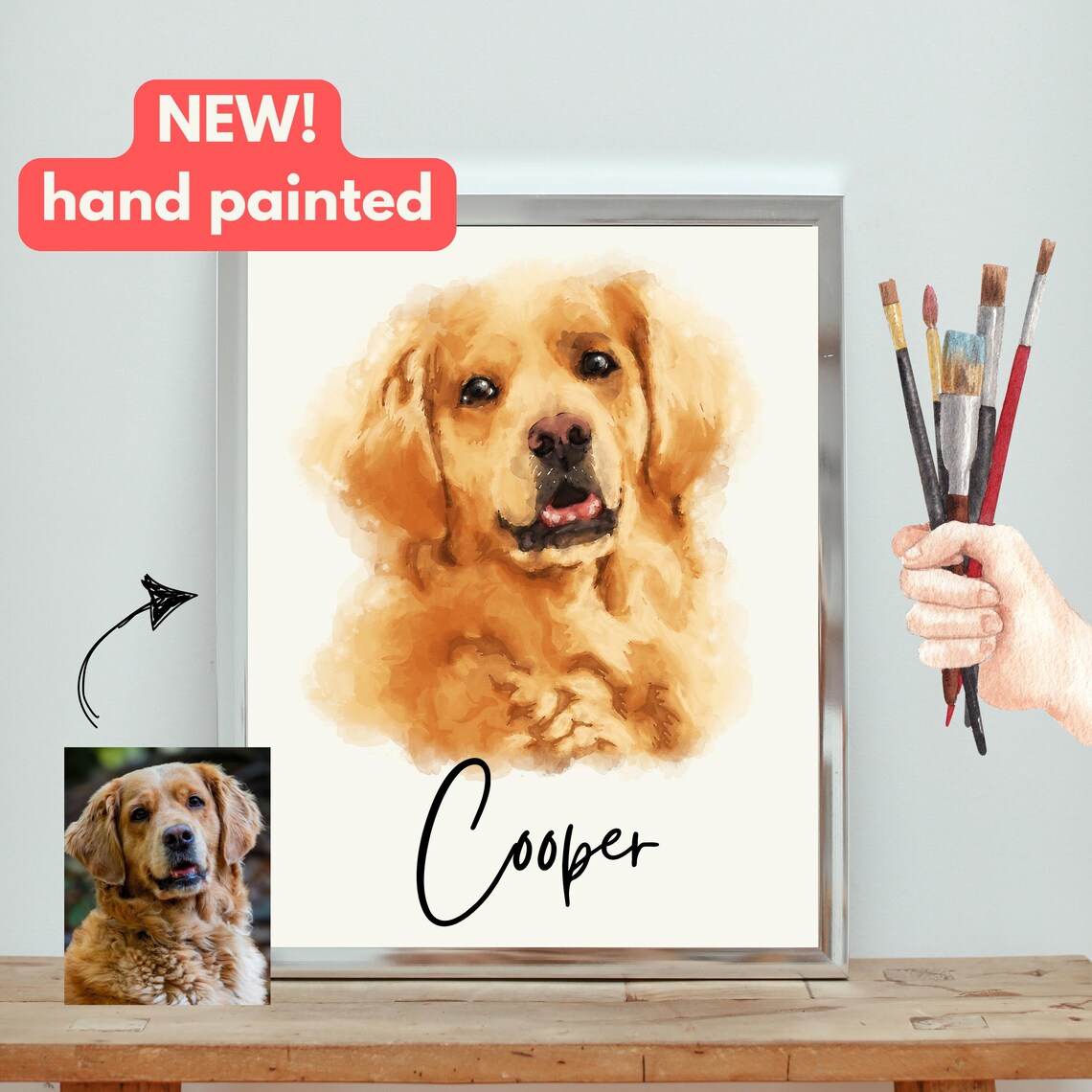 Custom Watercolor Dog Portrait From Photo Custom Dog Portrait Personalized Dog Gift Memorial Dog Portrait Custom Painting From Photo Gift