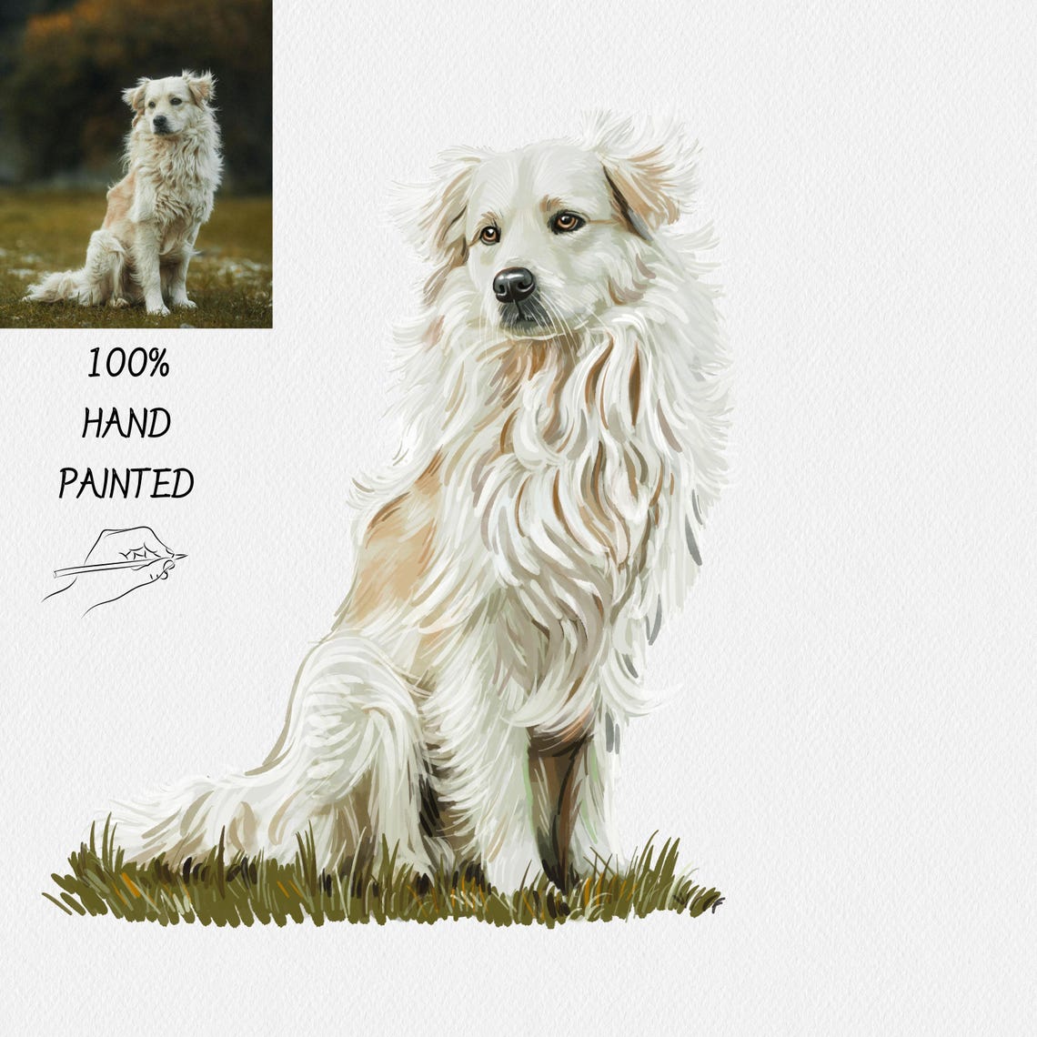 Minimal Dog Cat Portrait Painting Hand Painted Cat Dog Portrait From Photo Hand Drawn Cat Dog Portrait Pencil Dog Cat Portrait Painting - Image 2