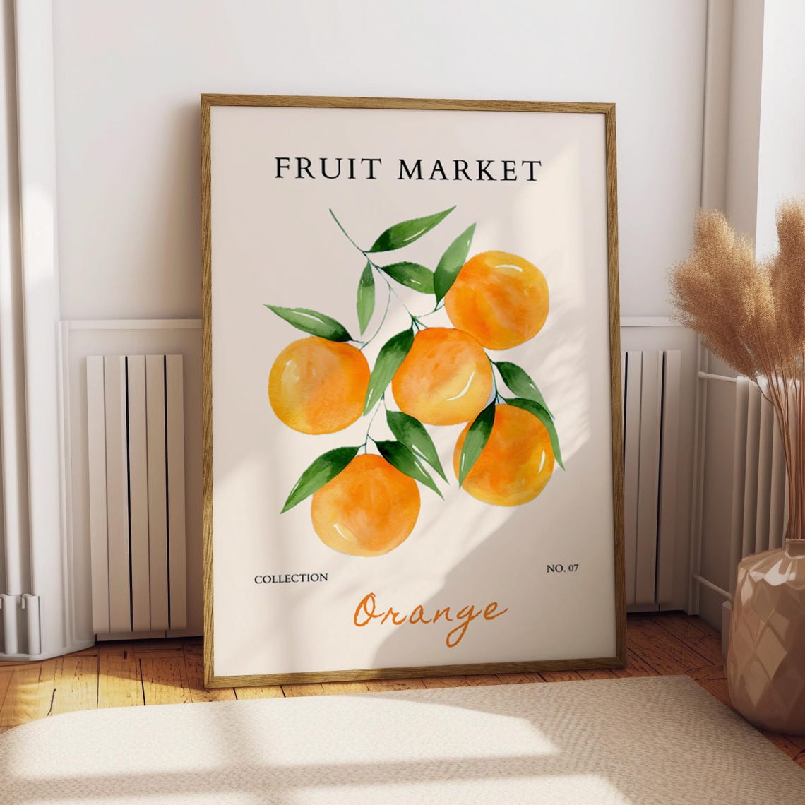 Orange Watercolor Fruit Market Collection No. 07 Kitchen Poster Art