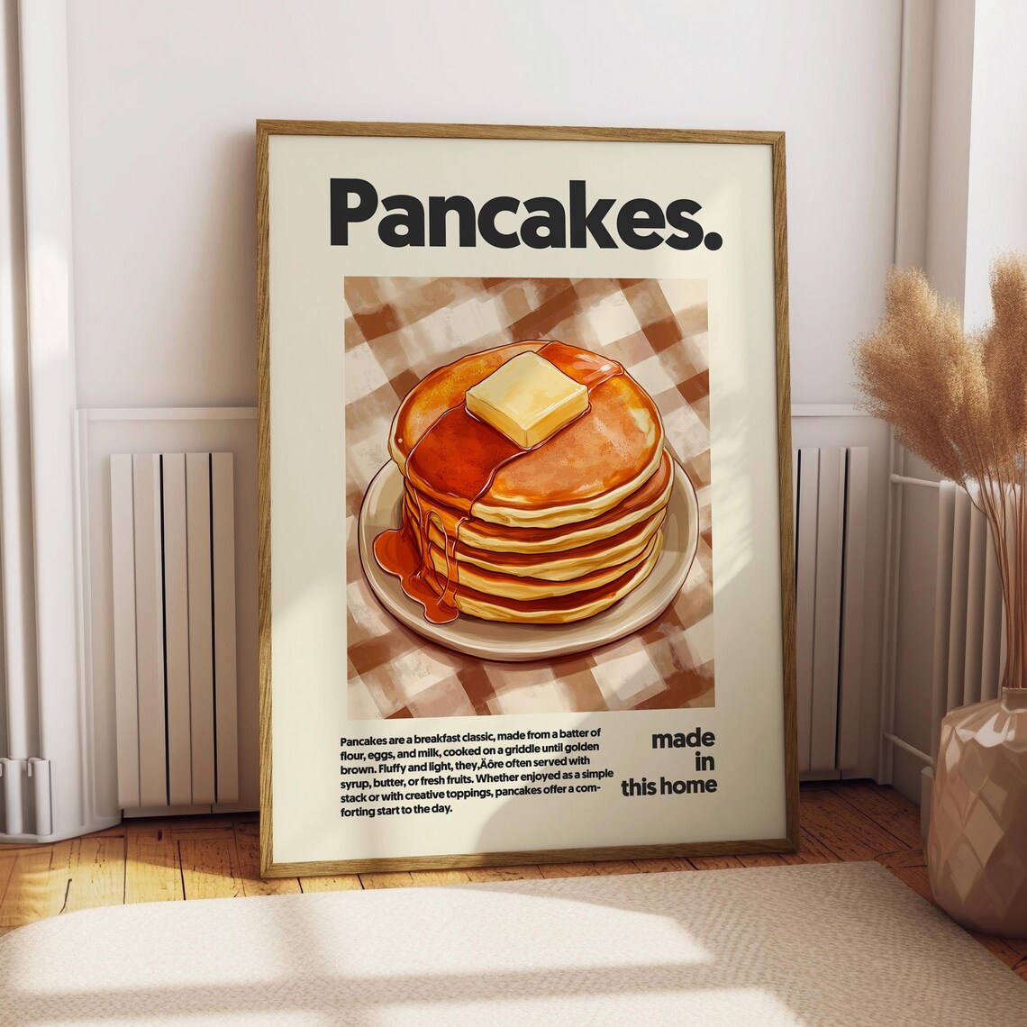 Pancakes Kitchen Decor Art Print, Cafe Breakfast