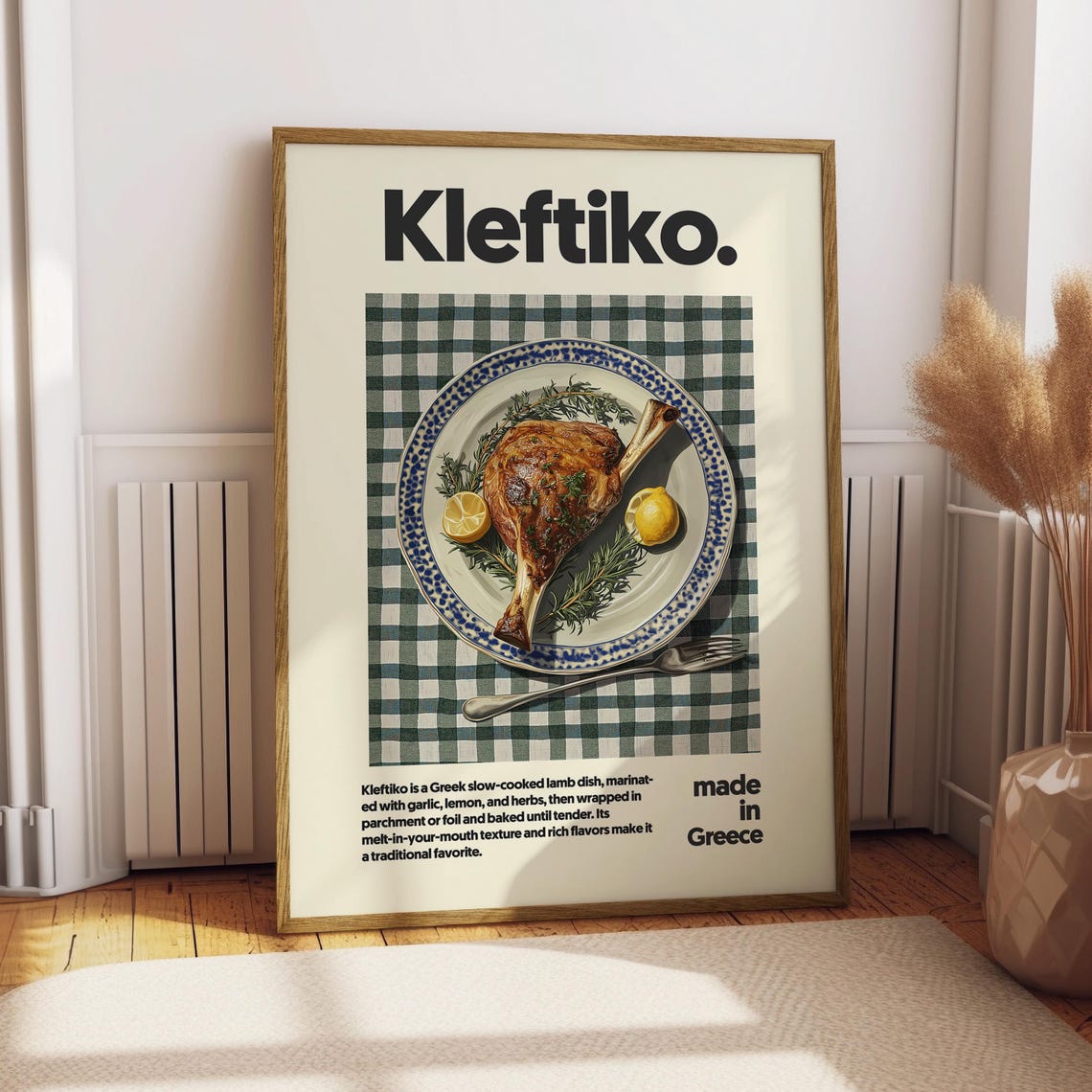 Kleftiko Greek Slow Cooked Lamb Dish Food Illustration Poster