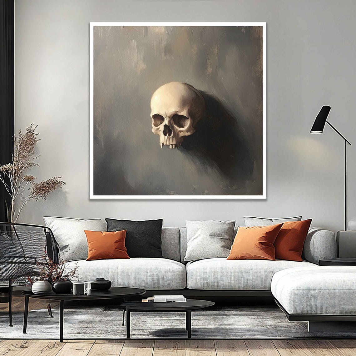 Dark Skull Canvas Wall Art Gothic Home Decor