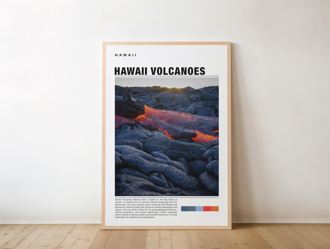 Hawaii Volcanoes National Park Lava Flow Photo Travel Poster