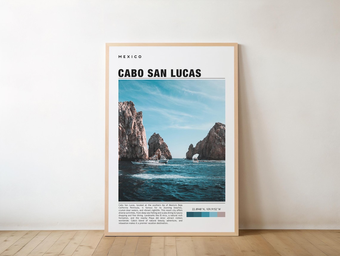 Cabo San Lucas Print Art Poster Painting Mexico Travel