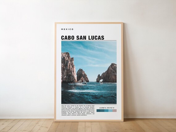 Cabo San Lucas Mexico El Arco Rock Formation Seaside Travel Poster