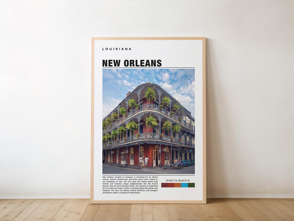 New Orleans Vintage Travel Poster, Mississippi Art Print