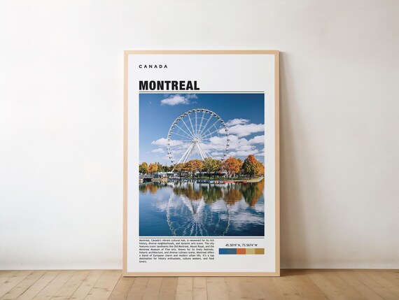 Montreal Canada Ferris Wheel Autumn Colors Photo Travel Poster