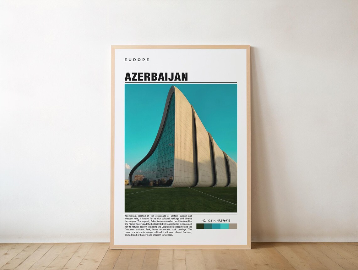 Heydar Aliyev Center Baku Azerbaijan Modern Architecture Poster