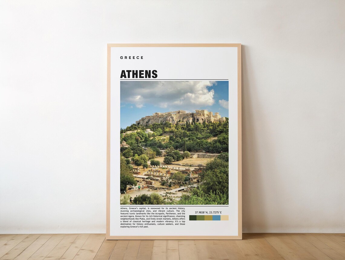 Athens Greece Acropolis Travel Photography Poster Historic City