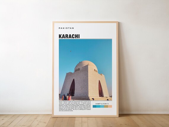 Karachi Pakistan Quaid Mausoleum Travel Photography Art Poster