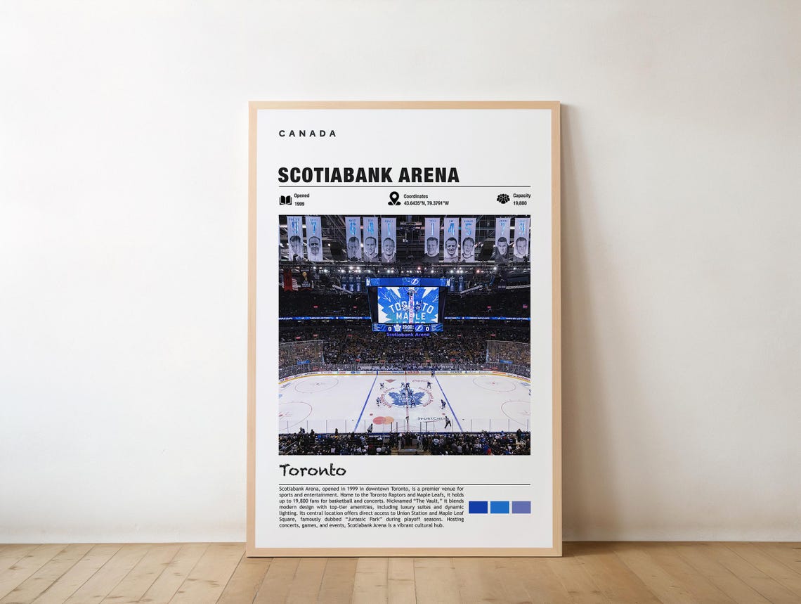 Scotiabank Arena Print Ontario Poster Toronto Views Art Urban Charm Hockey Sports Venue City Landmark