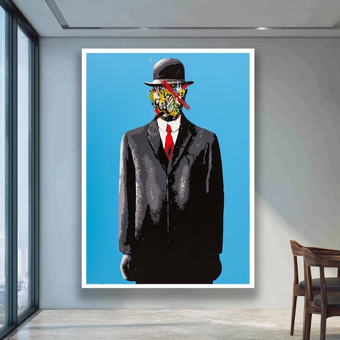Modern Surreal Man In Suit, Abstract Pop Art