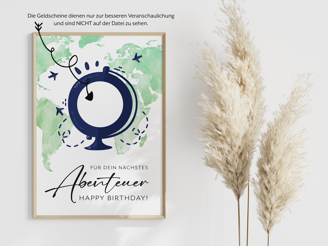 Fur Dein Nachstes Abenteuer Travel Cash Money Gift Globe Poster