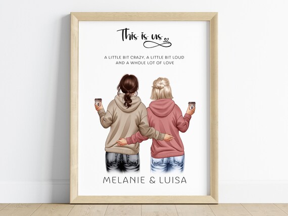 This Is Us Coffee Duo Personalized Best Friends Portrait Poster