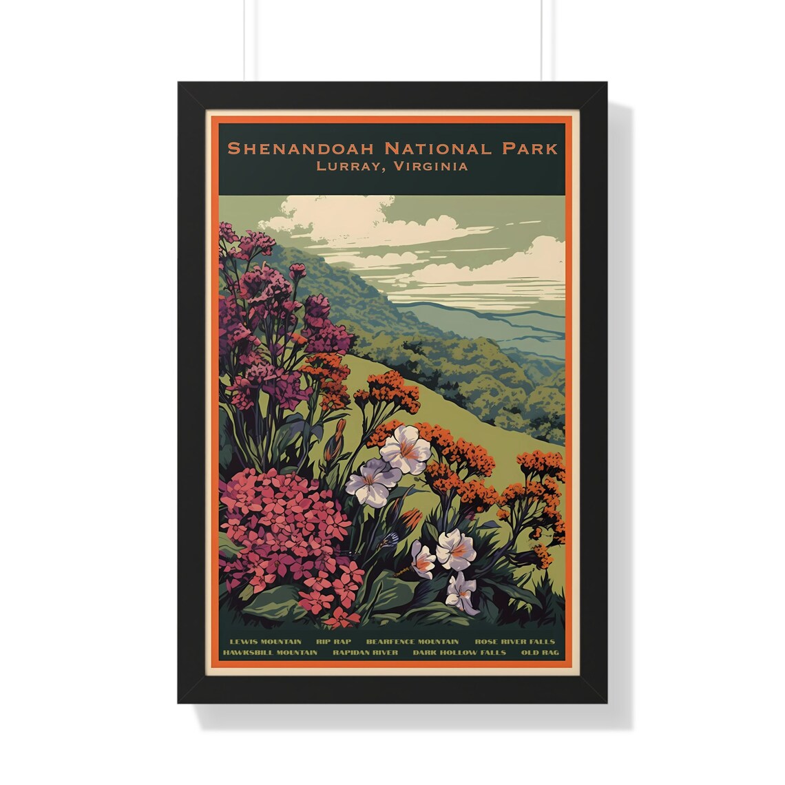 Shenandoah National Park Virginia Wildflower Mountains Poster