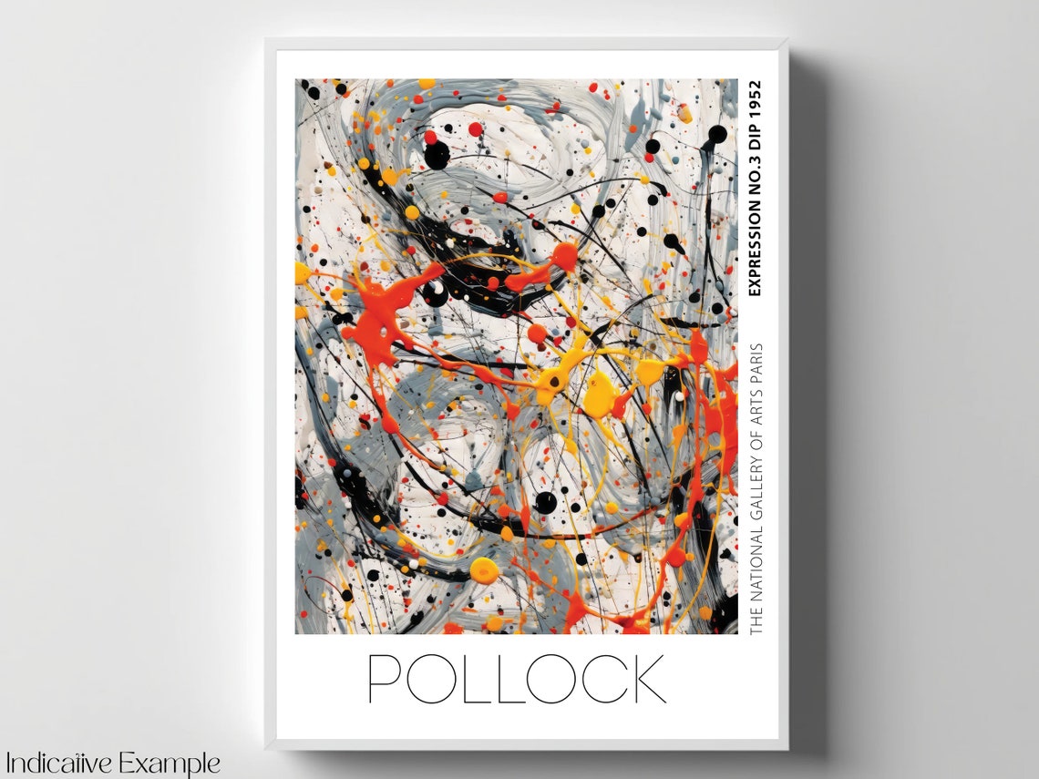 Pollock Expression No 3 Dip 1952 Black White Drip Painting Poster - Image 4