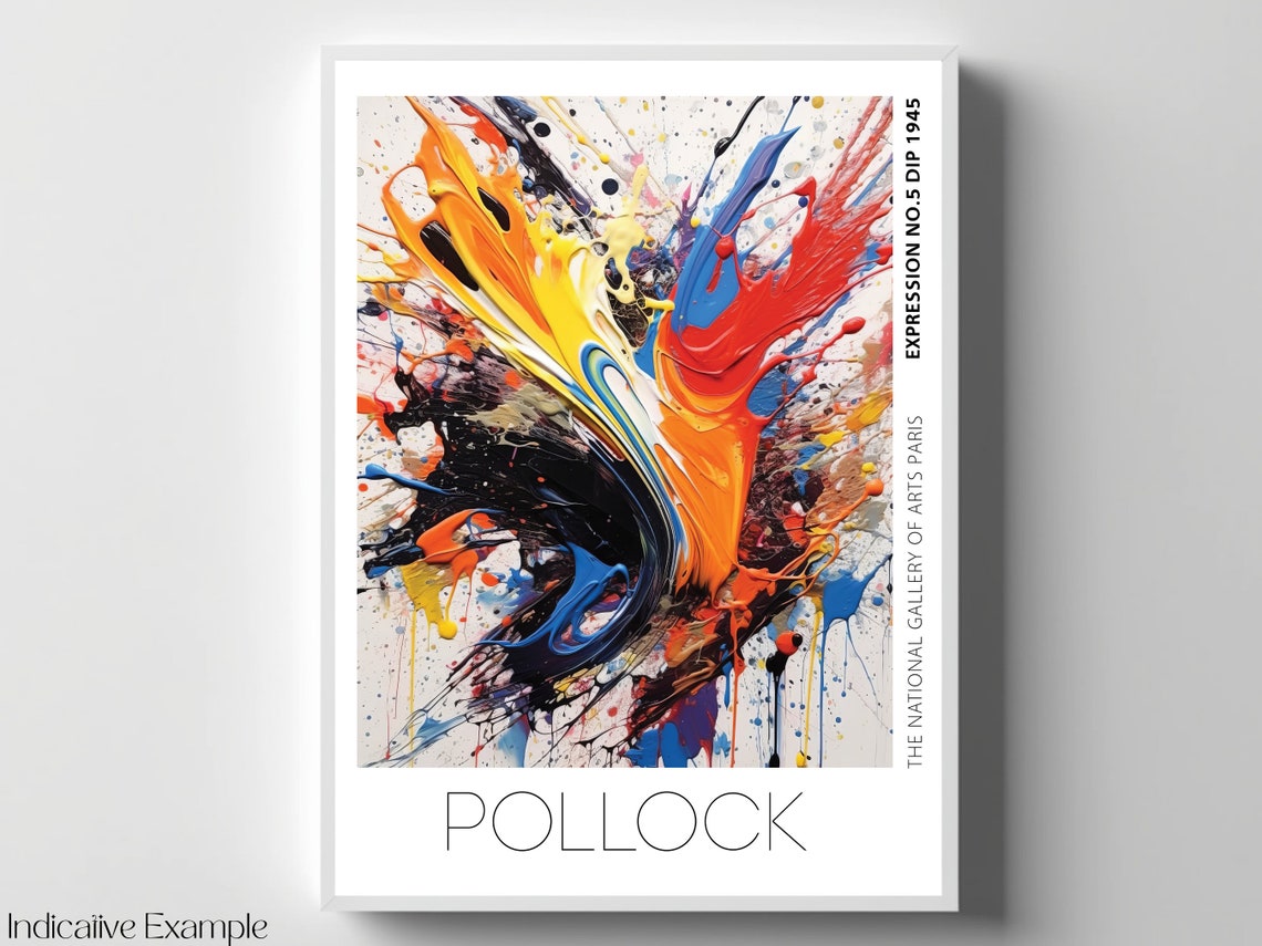 Pollock Expression Number 5 Explosive Color Splash Art Poster - Image 4