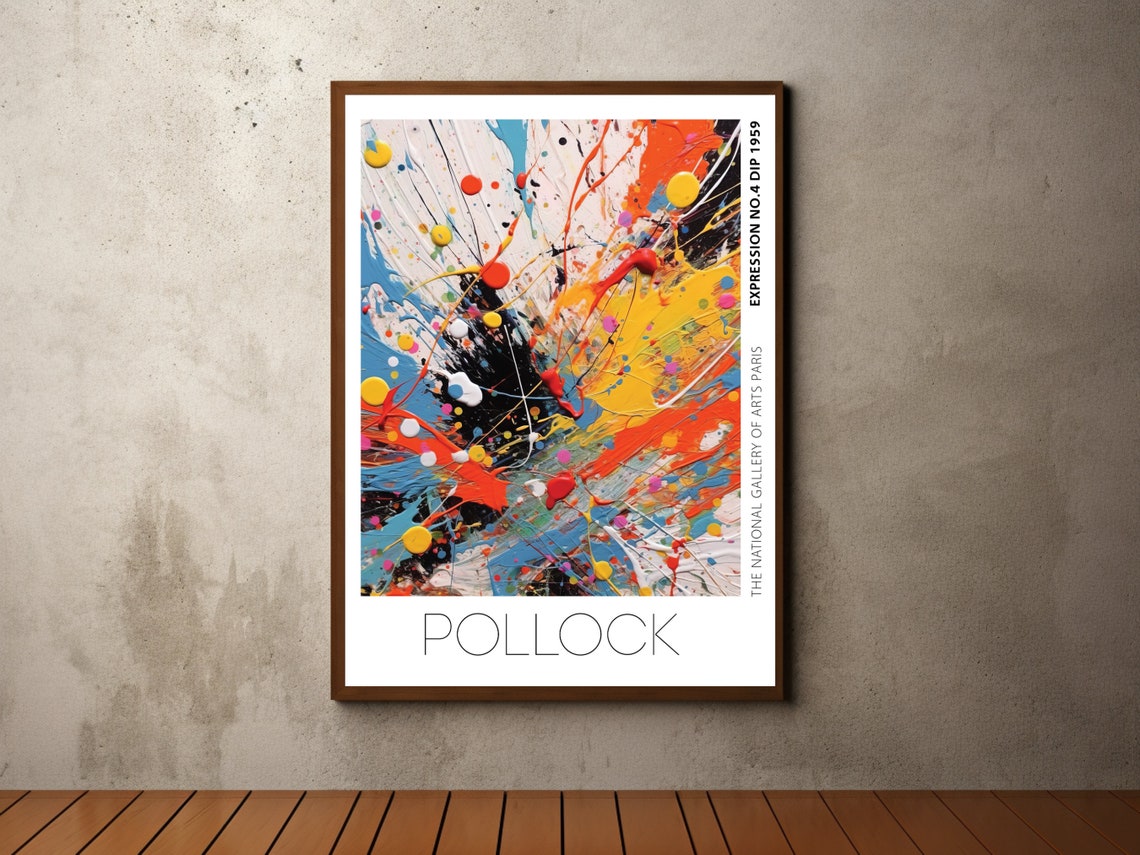 Pollock Expression No 4 Dip 1959 Explosive Color Splash Art Poster
