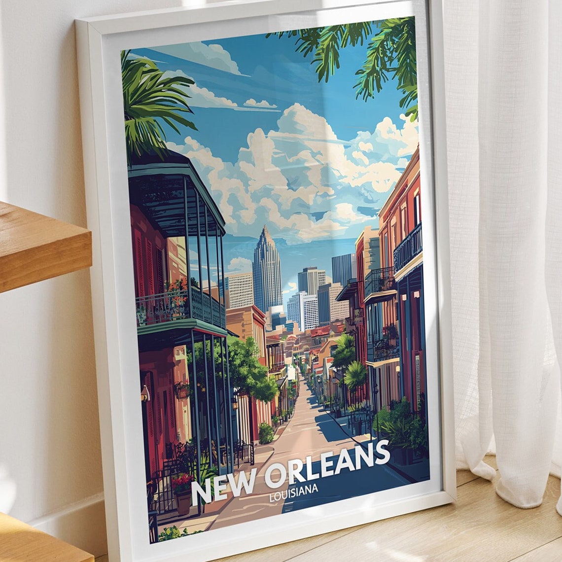 New Orleans Travel Print Louisiana New Orleans Travel Poster Louisiana Travel Poster Louisiana Cityscape Wall Art Unique City Decor