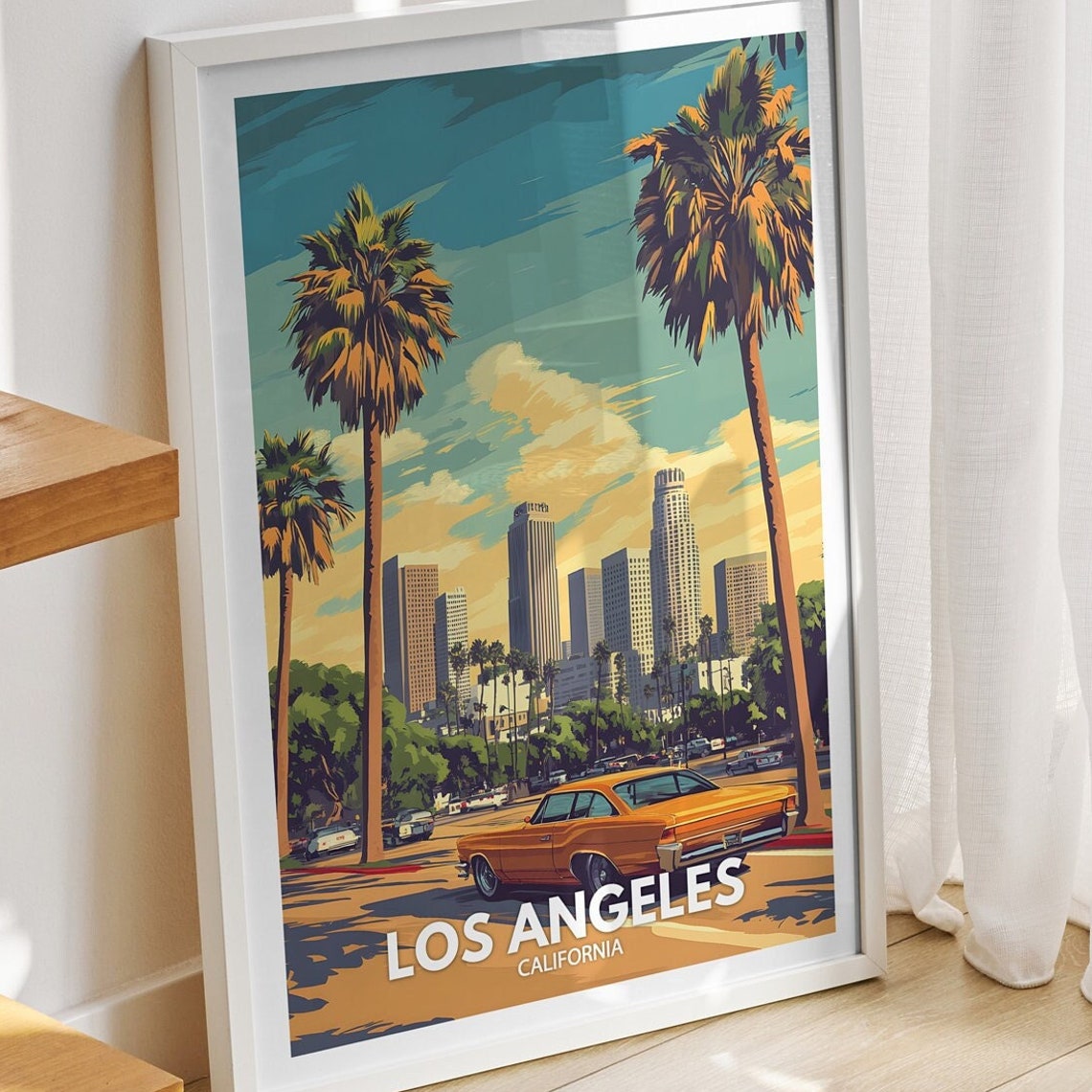 Los Angeles Travel Print California Los Angeles Travel Poster California Travel Poster California Cityscape Wall Unique City Art Decor