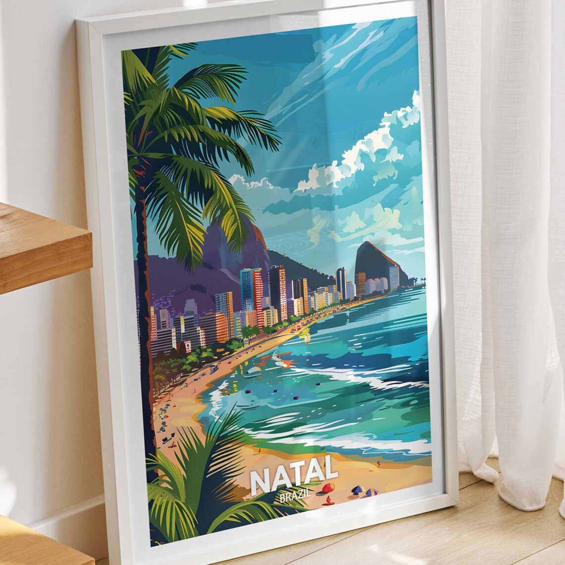 Natal Print Brazil Natal Travel Poster Brazil Travel Poster Brazil Cityscape Wall Art Unique City Decor